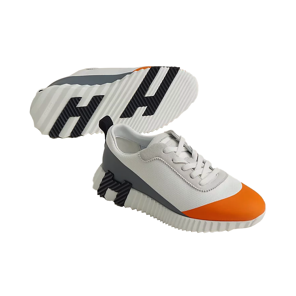 Hermes bouncing sneaker white/orange/grey black logo