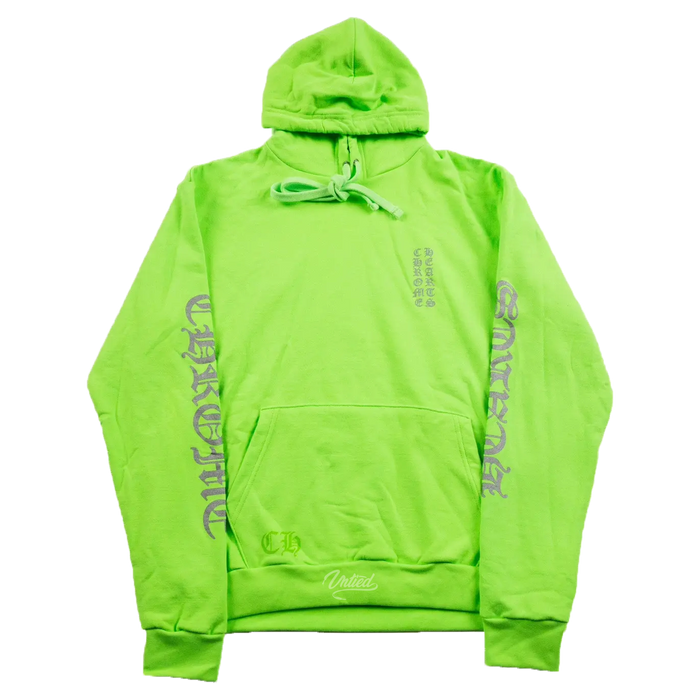 Chrome Hearts Miami Exclusive SCRIPT LOGO NEON GREEN HOODIE