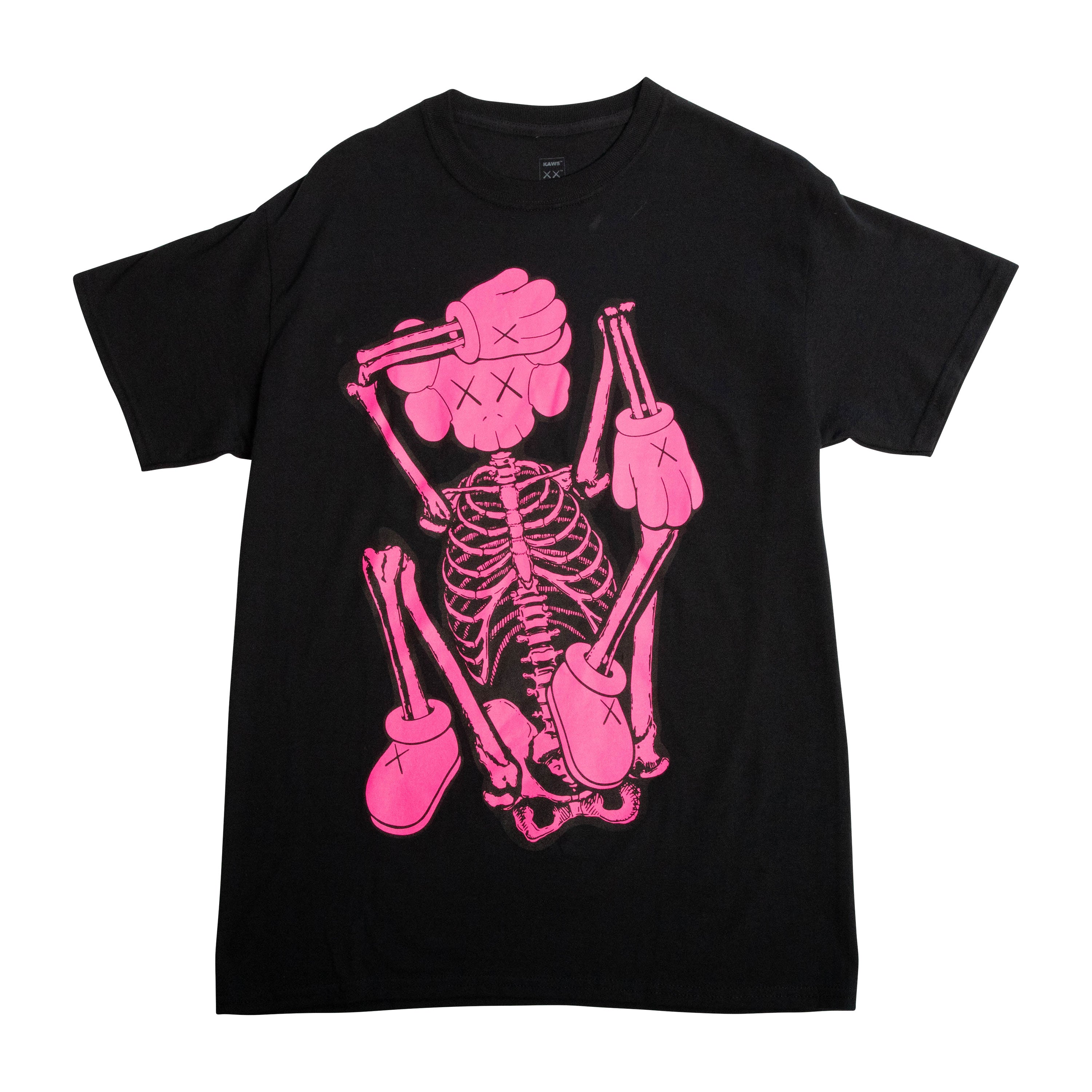 Kaws Skeleton New Fiction Black Pink