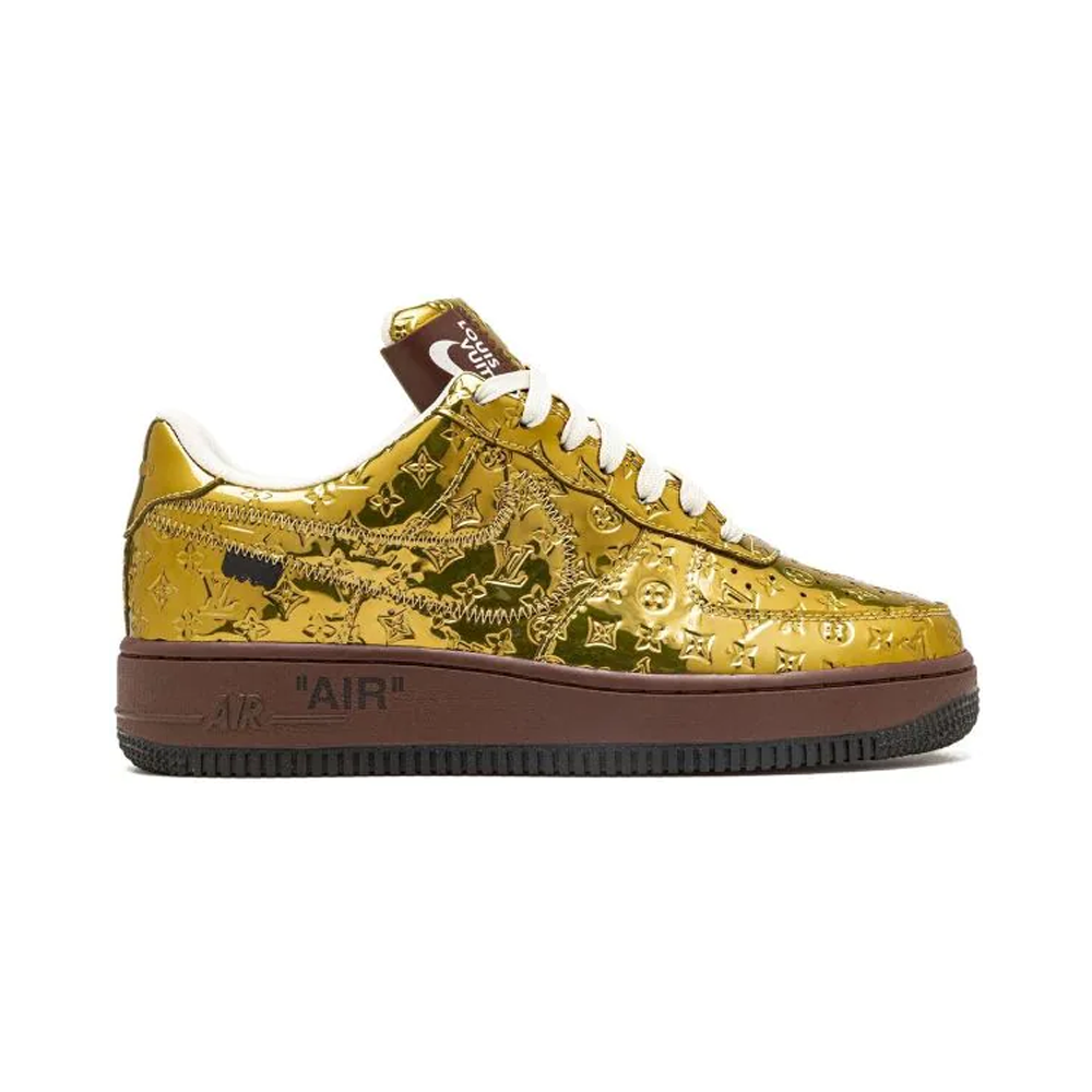 Louis Vuitton Nike Air Force 1 Low By Virgil Abloh Metallic Gold