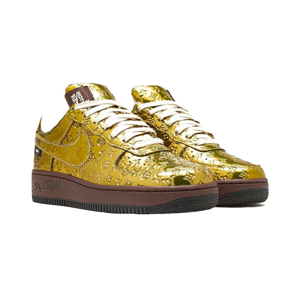 Louis Vuitton Nike Air Force 1 Low By Virgil Abloh Metallic Gold