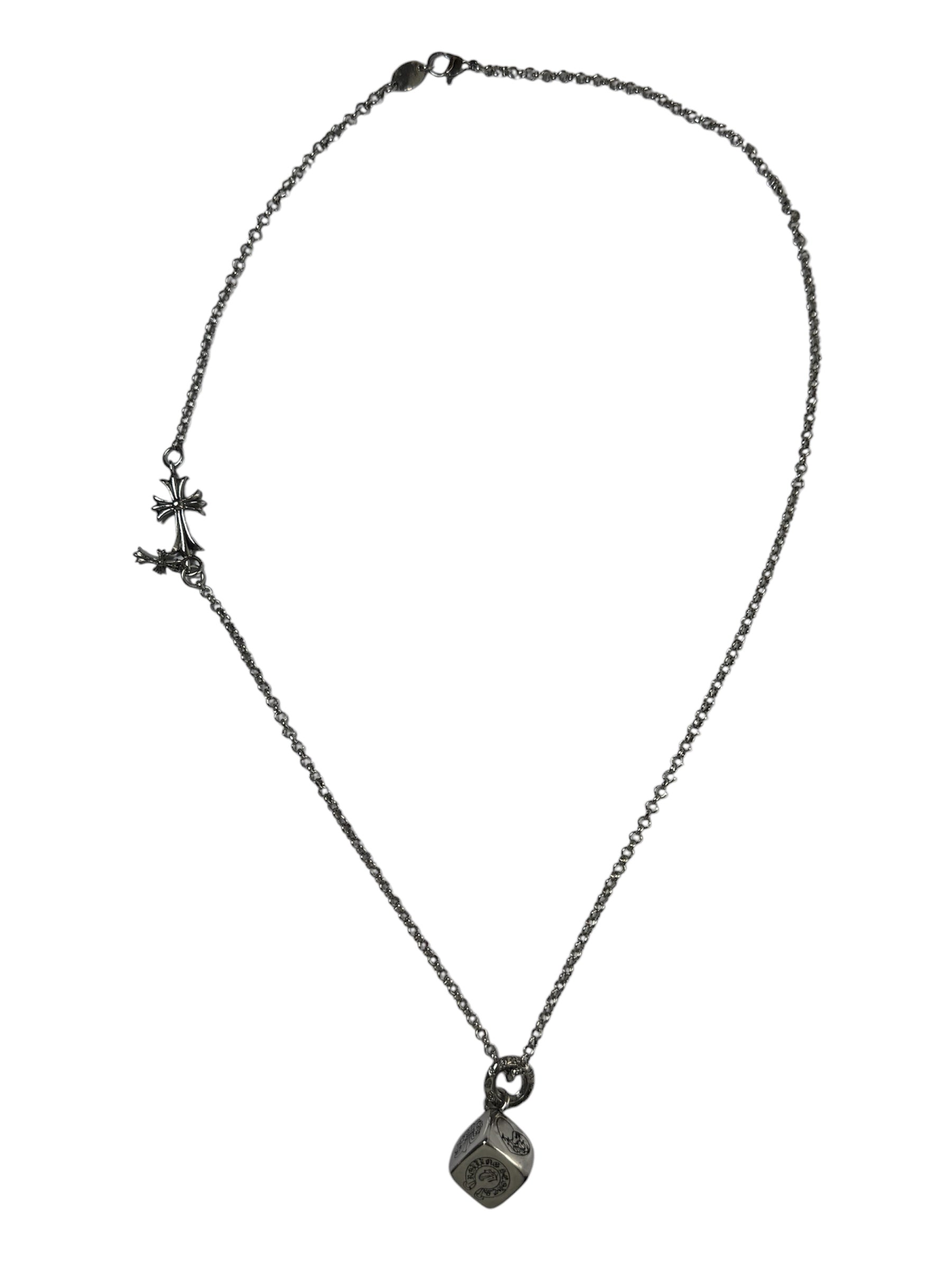 Chrome hearts cross necklace multi-element dice pendant