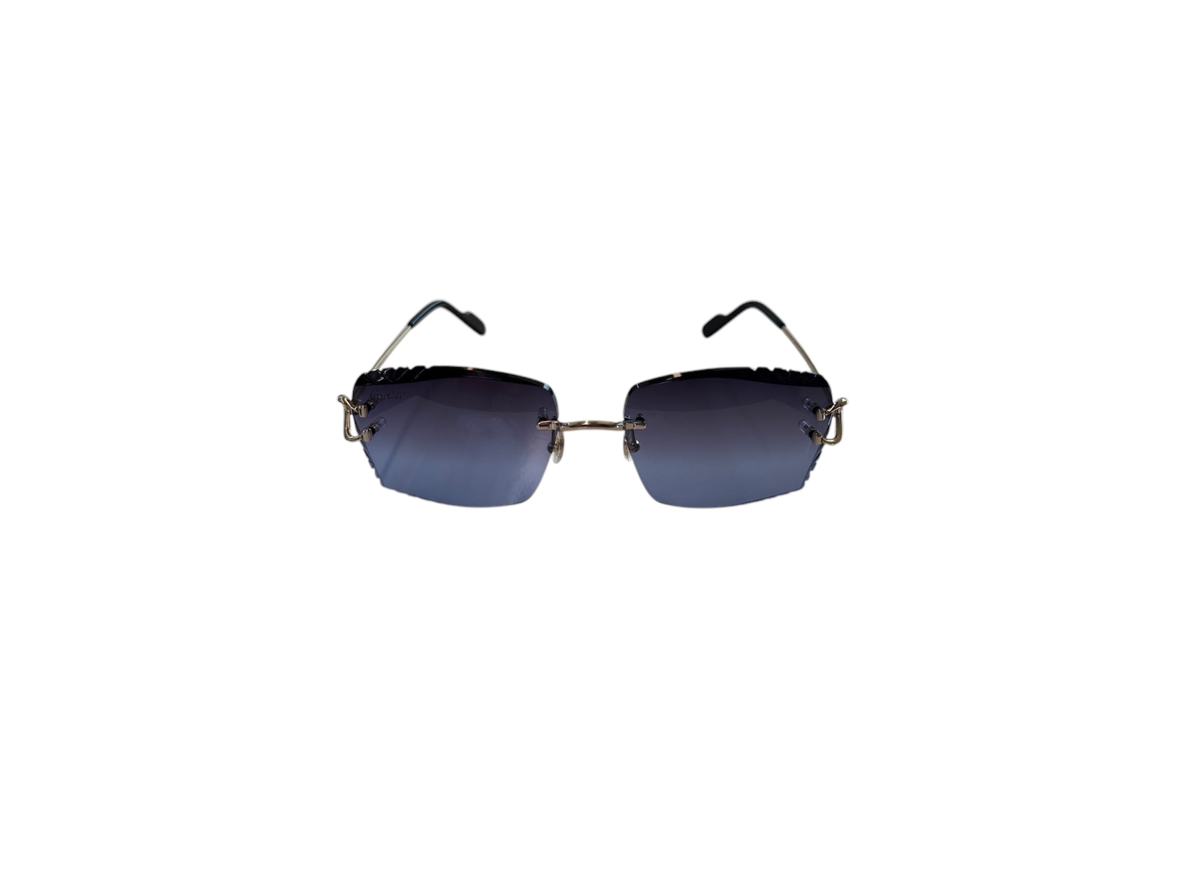 Cartier Sunglasses Gold Frame - NAVY BLUE-LIGHT BLUE Frame Cut