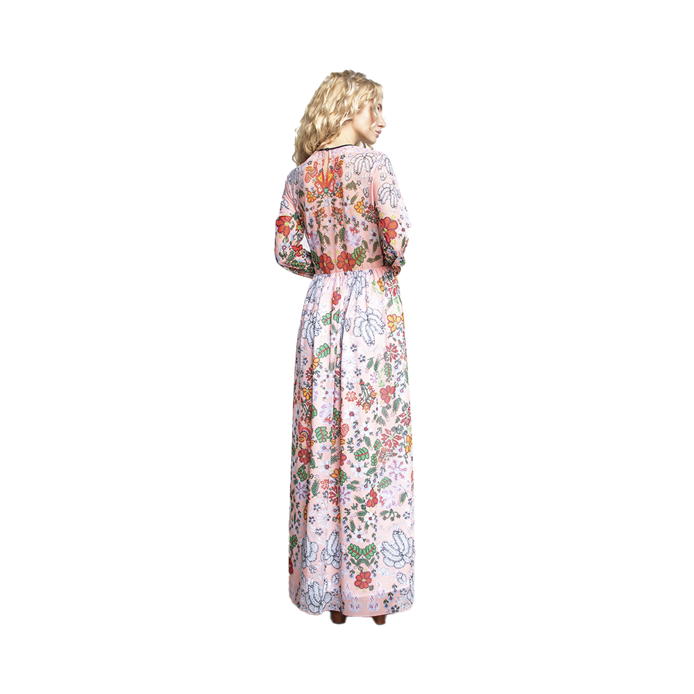 Sugarbird Jozefa maxi Kalotaszeg Peach Dress