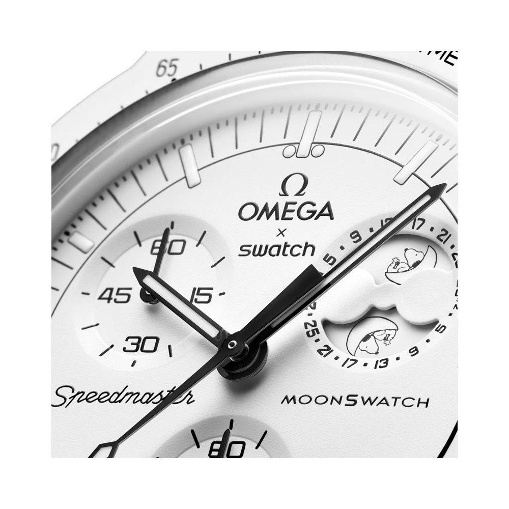 Swatch x Omega x Snoopy White- Mission to the Moonphase - New Moon