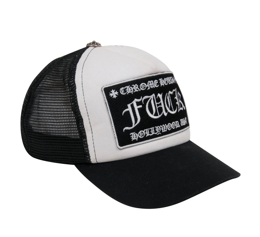 Chrome Hearts CH Hollywood Trucker Hat Black/White