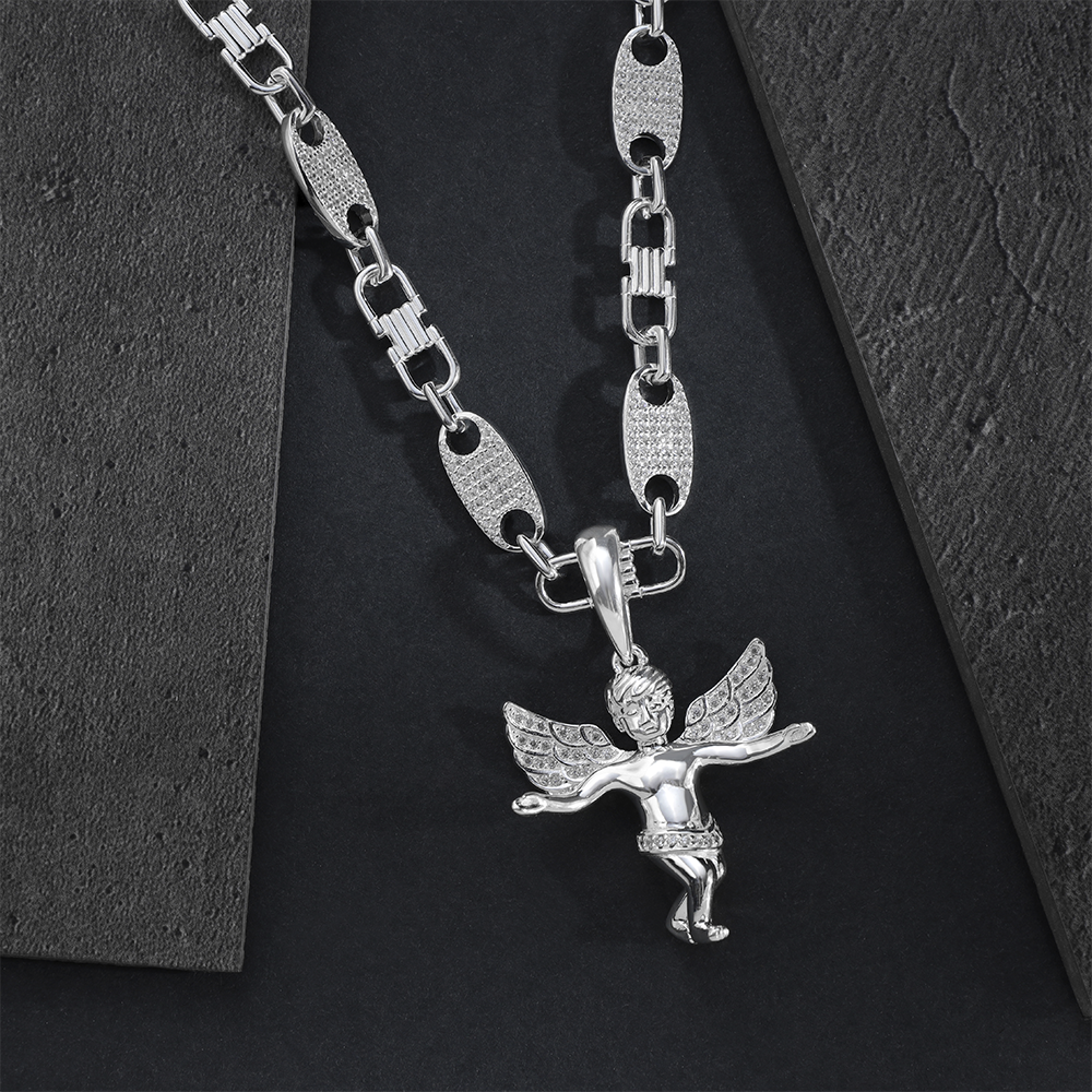 Taipan Angel Pendant - PE329 White Silver 925