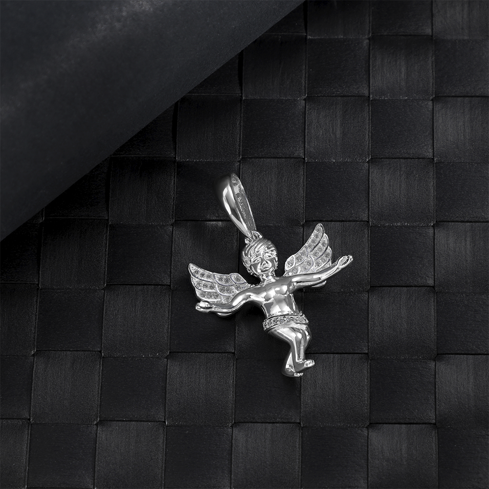 Taipan Angel Pendant - PE329 White Silver 925