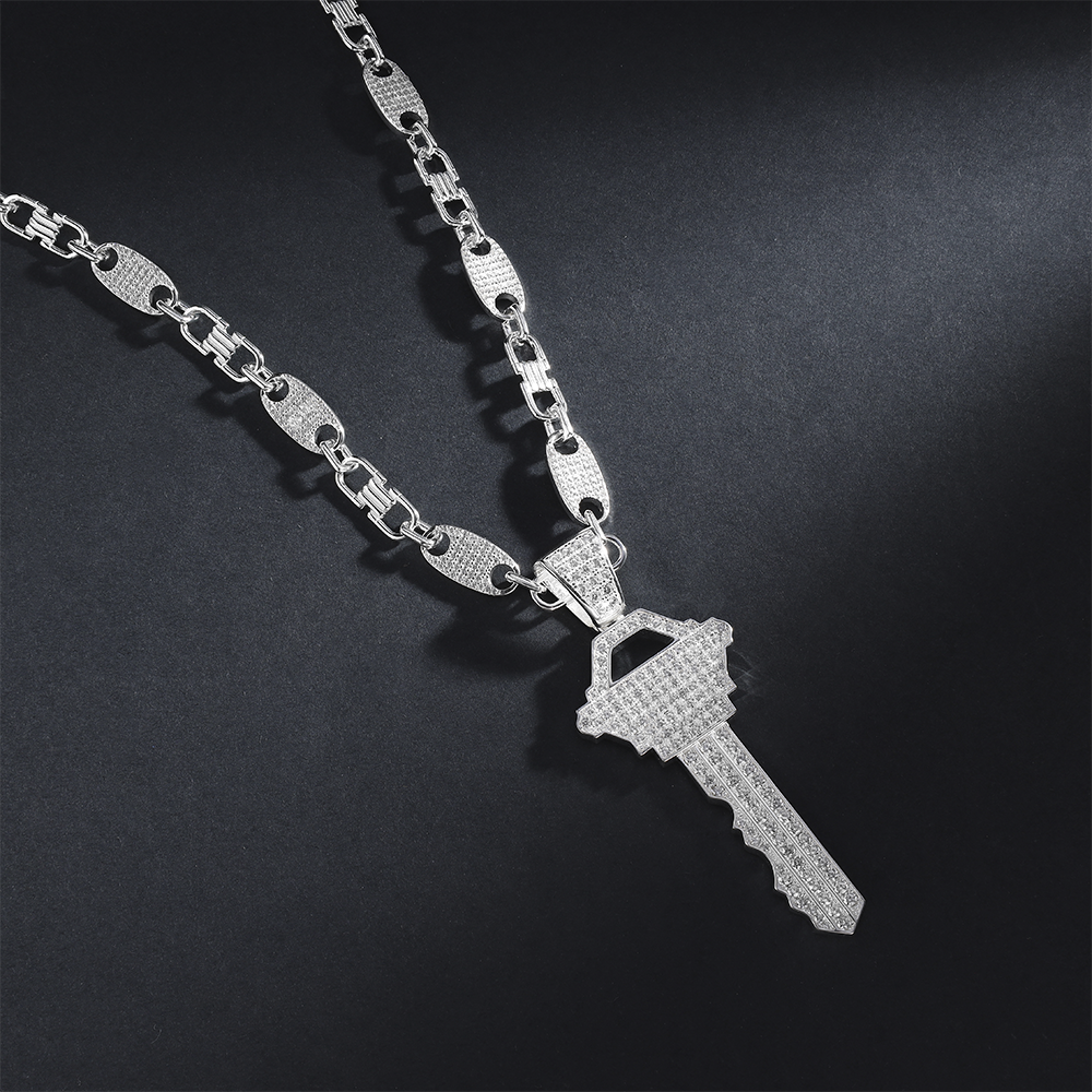 Taipan Key Pendant - PE335 White Silver 925