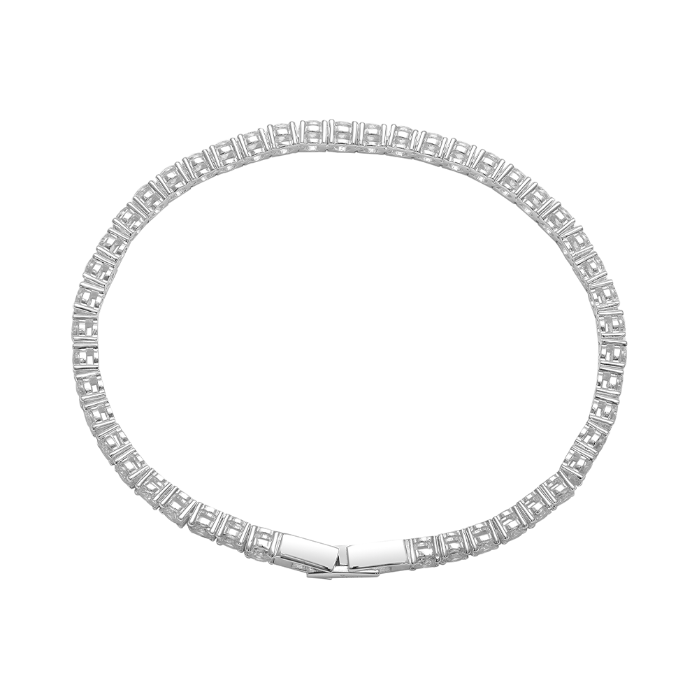 Taipan Tennis Chain Bracelet - White Silver 925