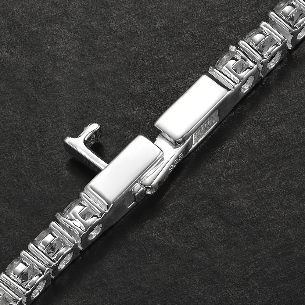 Taipan Tennis Chain Bracelet - White Silver 925