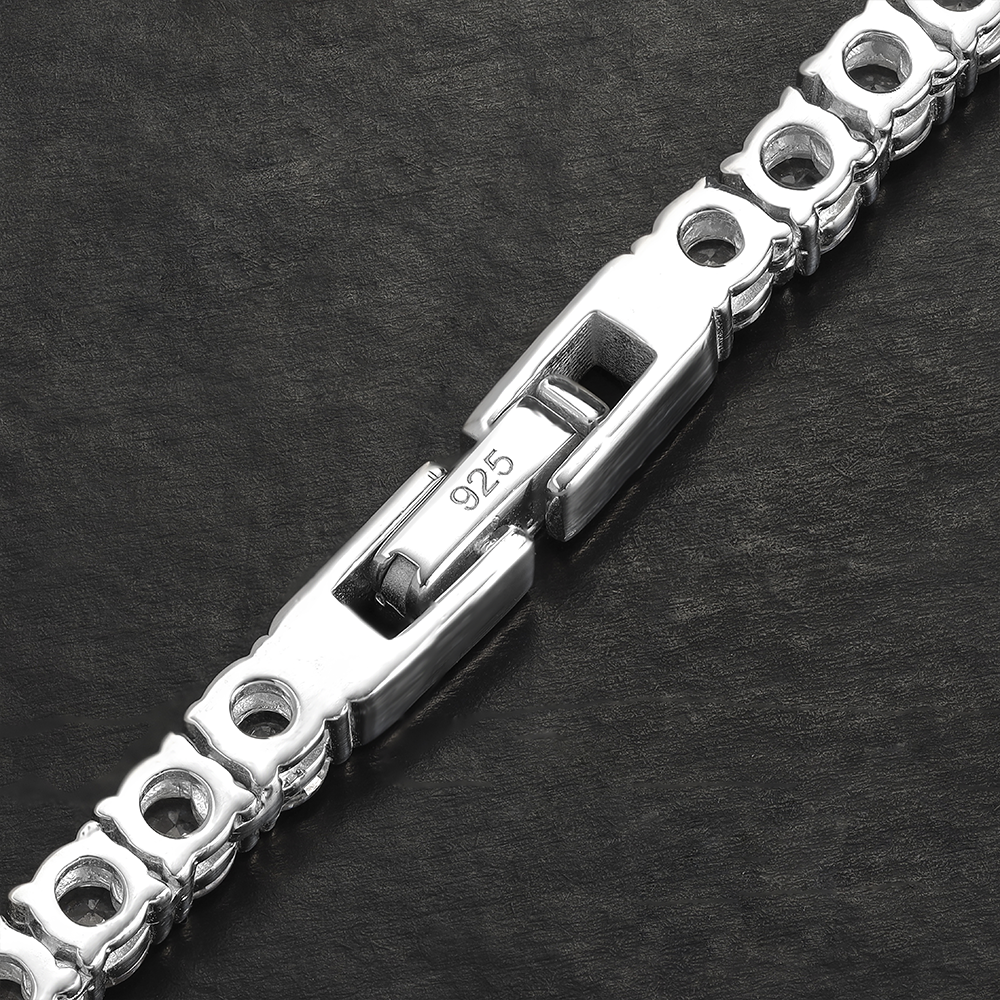 Taipan Tennis Chain Bracelet - White Silver 925