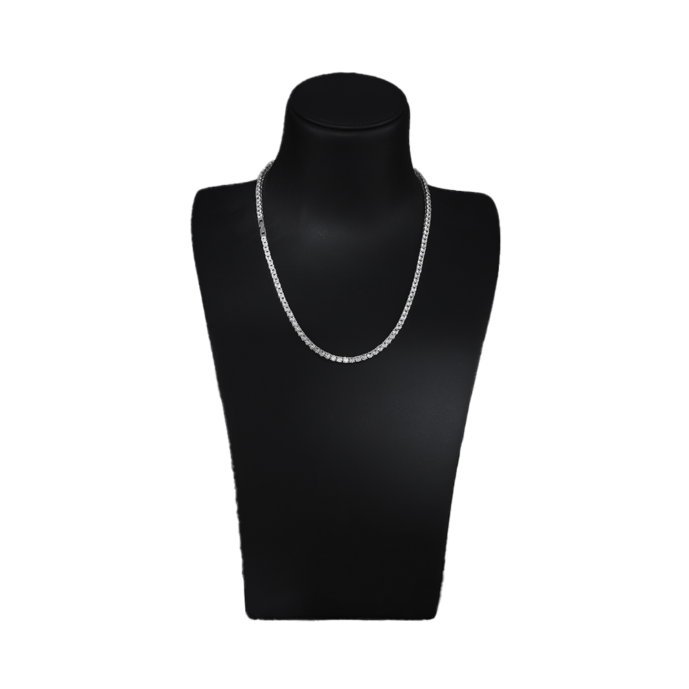 Taipan Tennis Chain Necklace - White Silver 925