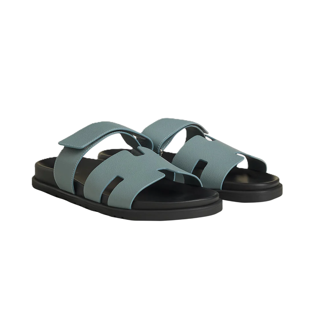 Hermes Chypre Sandals Etoupe Leather Antarctique