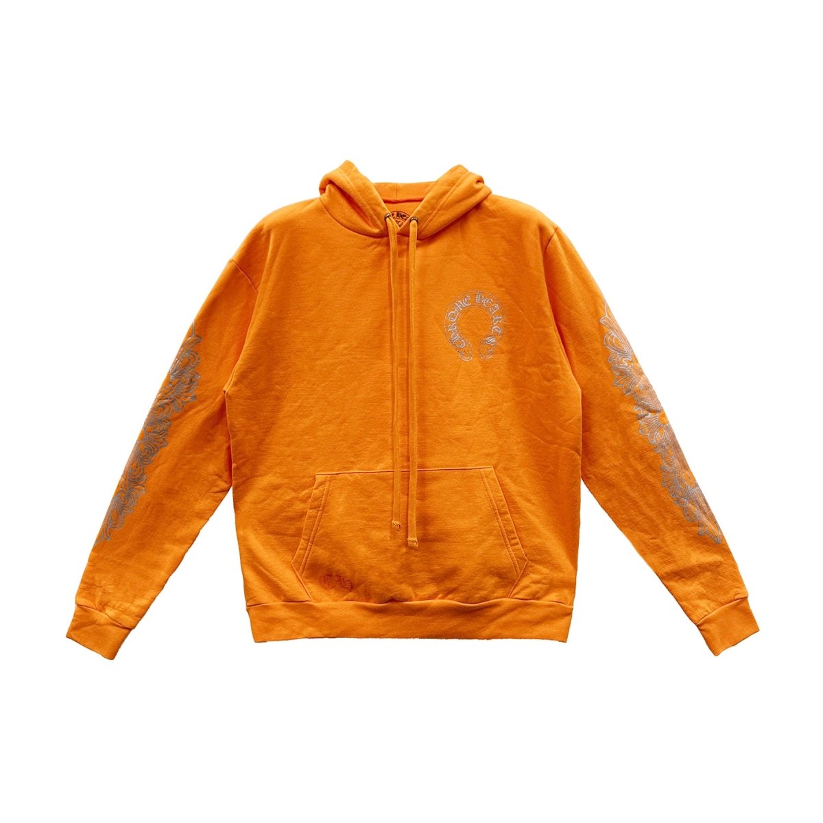 CHROME HEARTS GLITTER HORSEHOE LOGO ORANGE HOODIE