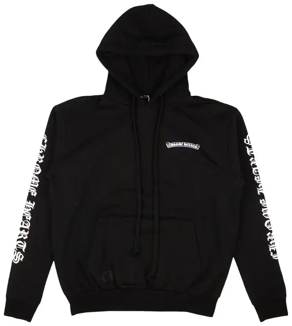 Chrome Hearts Script Scroll Hoodie Black with White Print