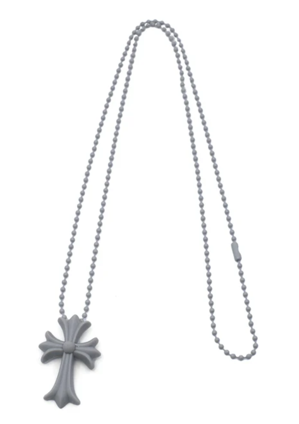 Chrome Hearts Silicone Cross Necklace Grey