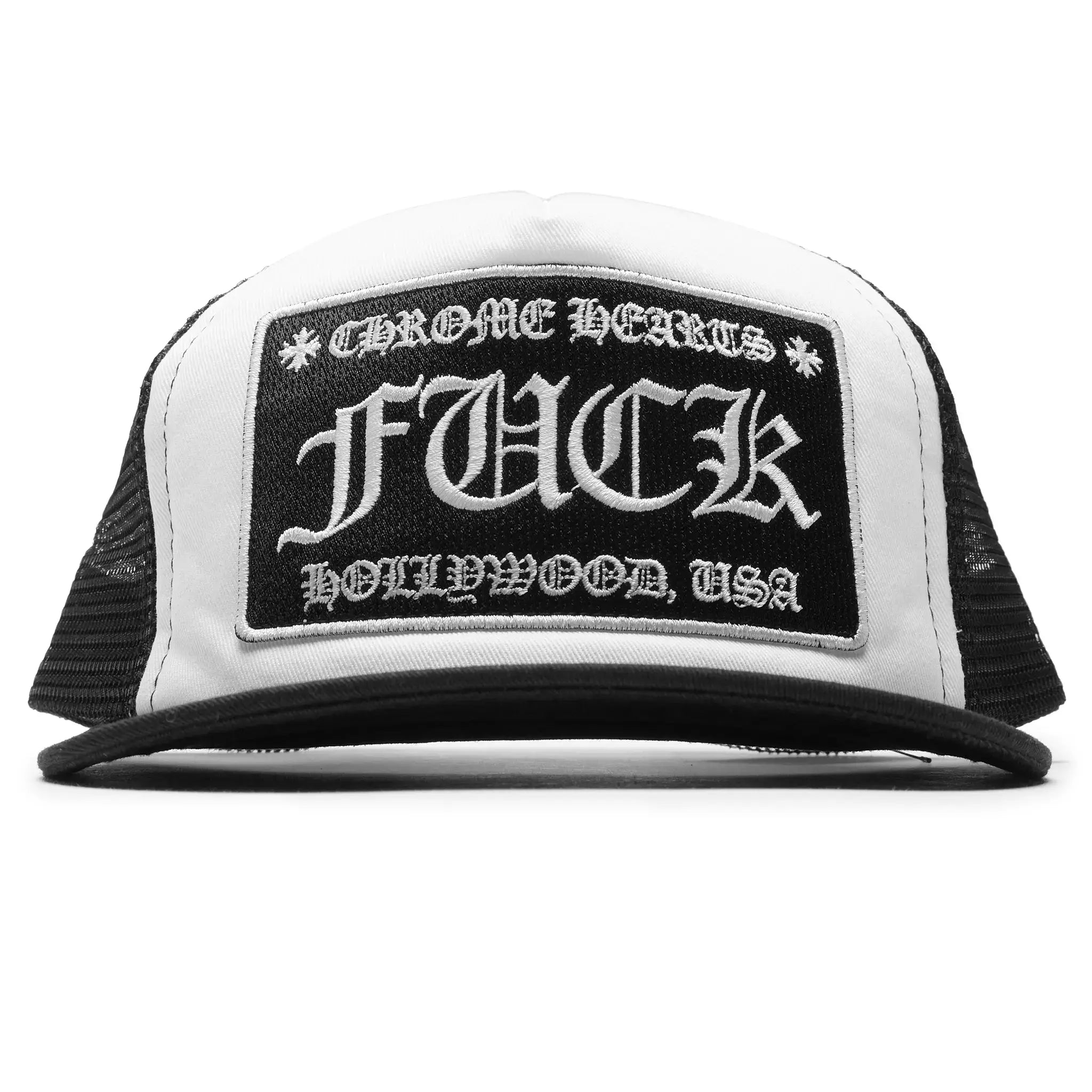 Chrome Hearts CH Hollywood Trucker Hat Black/White