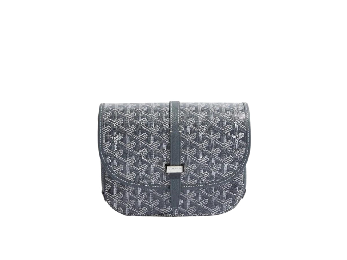 Goyard Goyardine Grey Belvedere PM Bag Palladium Hardware