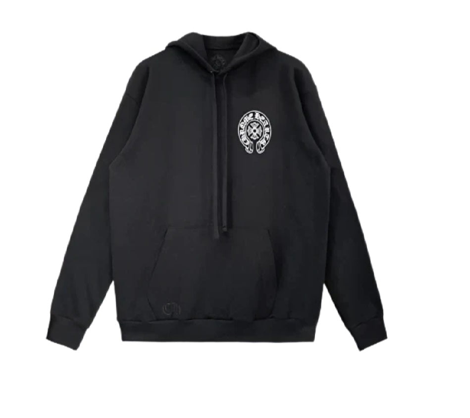 Chrome Hearts London Exclusive Horseshoe Hoodie Black with White Print