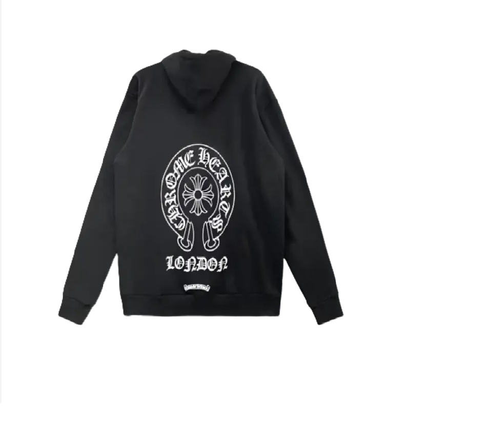 Chrome Hearts London Exclusive Horseshoe Hoodie Black with White Print